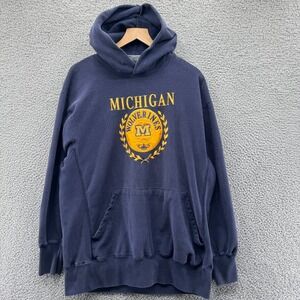Vintage Michigan Wolverines Hoodie Mens XL Sweatshirt Embroidered